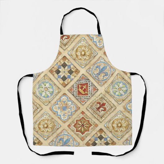 中世セラミックタイルクラウン（紋章の）フラ・ダ・リ エプロン (正面)