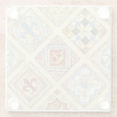 中世セラミックタイルクラウン(紋章の)フラ・ダ・リ ガラスコースター (裏面)