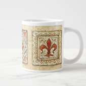 中世セラミックタイルクラウン(紋章の)フラ・ダ・リ ジャンボコーヒーマグカップ (右)