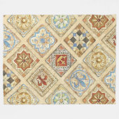 中世セラミックタイルクラウン（紋章の）フラ・ダ・リ フリースブランケット (正面(横))