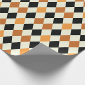 中世ダイヤモンドハーレキン金ゴールド白黒デザイン ラッピングペーパー (角)