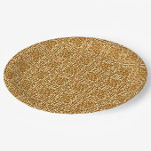 中世ダマスクフルーアデリス、銅とクリーム ペーパープレート (アングル)