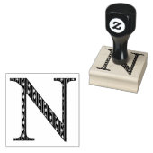 中世ダマスクモノグラム文字N ラバースタンプ (押印)