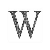 中世ダマスクモノグラム文字W ラバースタンプ (インプリント)