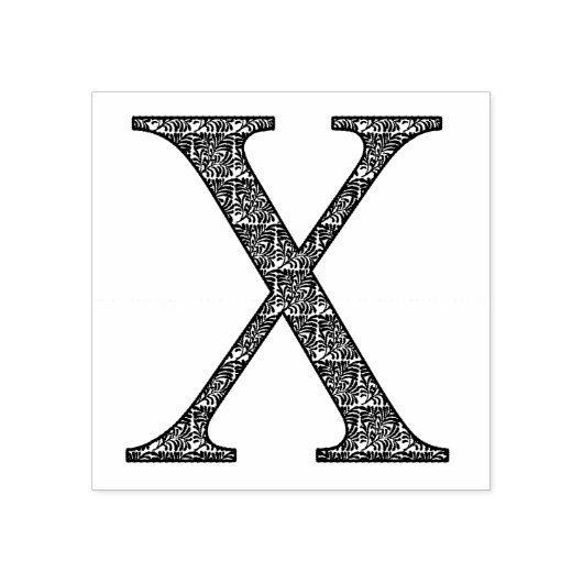中世ダマスク模様のモノグラム X ラバースタンプ (インプリント)
