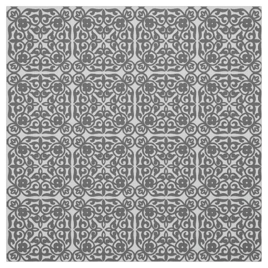 中世ダマスク織パターン、銀製灰色 ファブリック (見本)