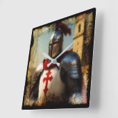 中世テンプラール騎士 スクエア壁時計 (傾斜)