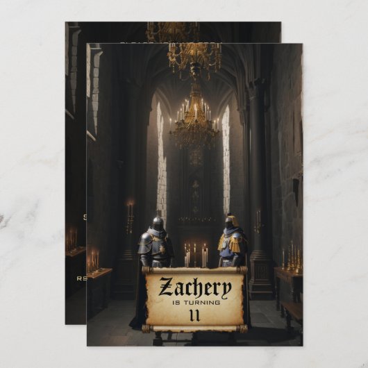 *~*中世テーマAP88城2騎士誕生日 招待状 (正面/裏面)