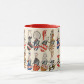 中世トーナメントパーテシントの腕のコート マグカップ (中央)