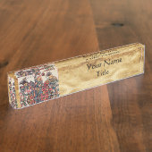 中世トーナメント、戦いの騎士および乙女 デスクネームプレート (側面)