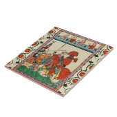 中世トーナメント、騎士の馬と乳首 タイル (側面)