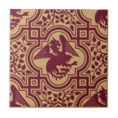 中世ドイツのグリフィン・ドラゴンパターン タイル (正面)