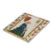 中世ドイツの詩人ウォルター・フォン・デル・ヴォゲルウェデ タイル (側面)