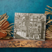 中世ドイツ印刷機(版木、銅版、版画) フォトプラーク (側面)