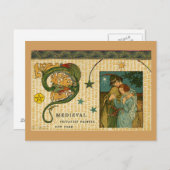 中世ドラゴンとカップル ポストカード (正面/裏面)