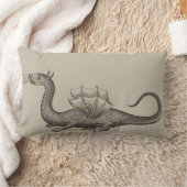 中世ドラゴンの呼吸の火の腰神経の枕黒 ランバークッション (ブランケット)