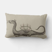 中世ドラゴンの呼吸の火の腰神経の枕黒 ランバークッション (裏面)