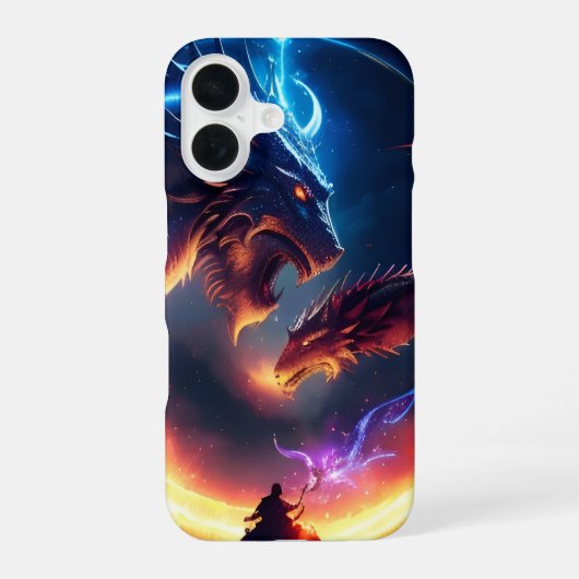 中世ドラゴンの戦い iPhone 16ケース (裏面)