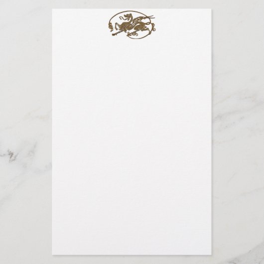 中世ドラゴンアンティークアートデザイナーギフト 便箋 (正面)