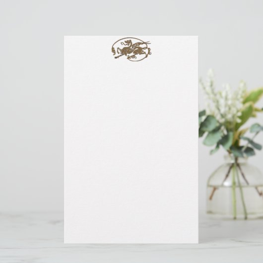 中世ドラゴンアンティークアートデザイナーギフト 便箋 (スタンド正面)