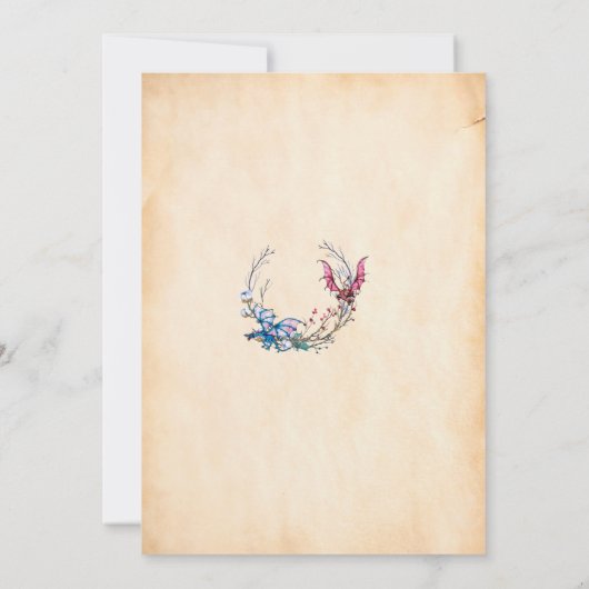 中世ドラゴンズの母ベビーシャワー招待状 招待状 (裏面)