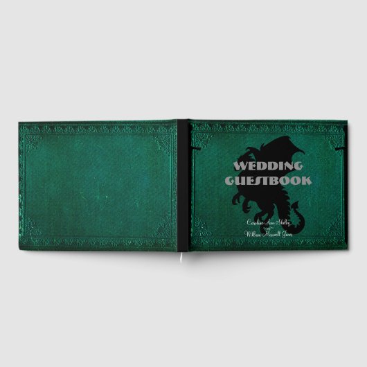 中世ドラゴンソードヴィンテージウェディングゲストブック ゲストブック (全面)