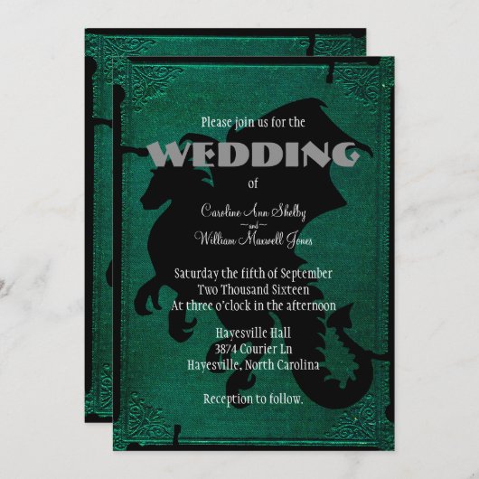 中世ドラゴンソードヴィンテージウェディング招待状 招待状 (正面/裏面)