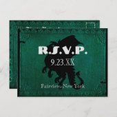 中世ドラゴンソードヴィンテージRSVPカード インビテーションポストカード (正面/裏面)