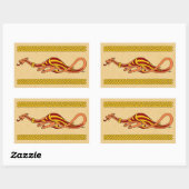 中世ドラゴンデザイン2015 長方形シール (シート)