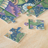 中世ドラゴンヘッドポートレート、お洒落ファンタジー ジグソーパズル (側面)