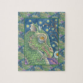 中世ドラゴンヘッドポートレート、お洒落ファンタジー ジグソーパズル