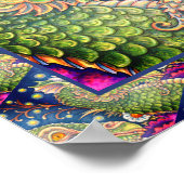 中世ドラゴンヘッドポートレート、お洒落ファンタジー ポスター (角)