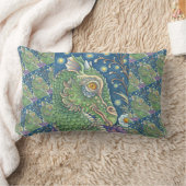 中世ドラゴンヘッドポートレート、お洒落ファンタジー ランバークッション (ブランケット)