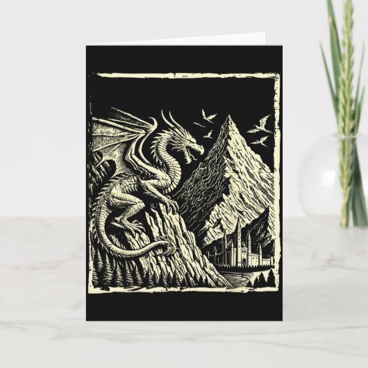 中世ドラゴン山城神話の男性女性 カード (正面)