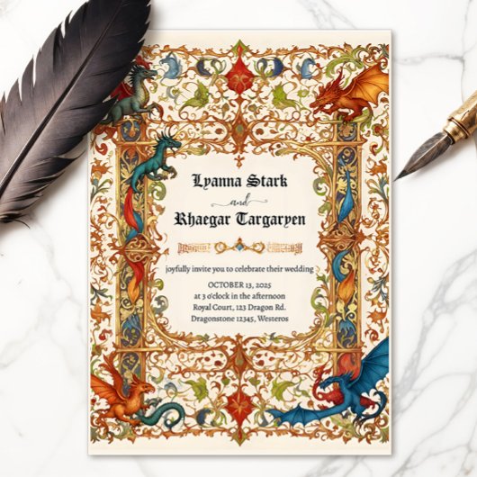 中世ドラゴン招待状、古写本 招待状