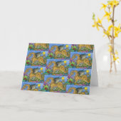 中世ドラゴン&ヤングカラフルフォークアートガーデン カード (黄色い花)