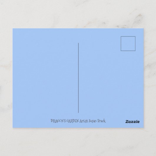 中世ドラゴン&ヤングカラフルフォークアートガーデン ポストカード (裏面)
