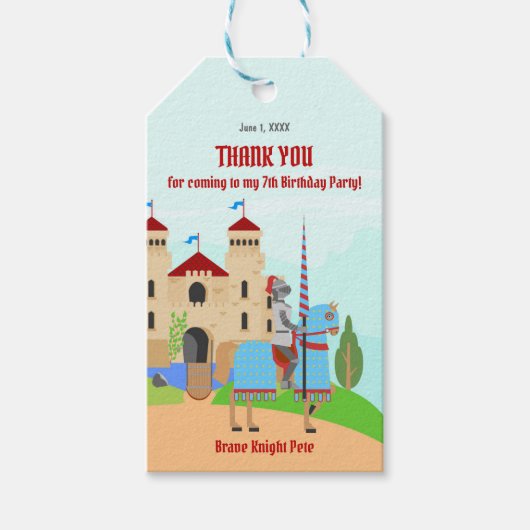 中世ナイツトーナメント誕生日パーティー ギフトタグ (正面)