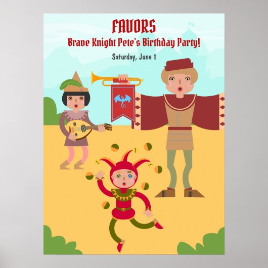 中世ナイツトーナメント誕生日パーティー ポスター (正面)