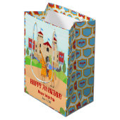 中世ナイツトーナメント誕生日パーティー ミディアムペーパーバッグ (正面アングル)