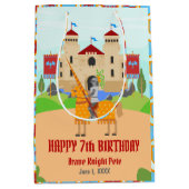 中世ナイツトーナメント誕生日パーティー ミディアムペーパーバッグ (正面)