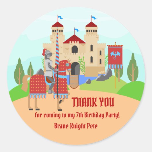 中世ナイツトーナメント誕生日パーティー ラウンドシール (正面)