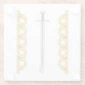 中世ノルマンの刀と装飾帯 ガラスコースター (裏面)