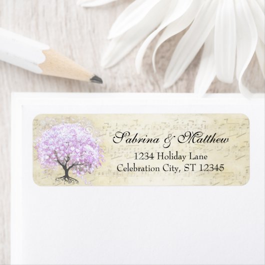 中世ハートリーフラベンダーツリーラブバードリターン ラベル (インサイチュ)