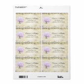 中世ハートリーフラベンダーツリーラブバードリターン ラベル (フルシート)