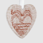 中世ハート音楽原稿花柄の背景幕 オーナメント (正面)