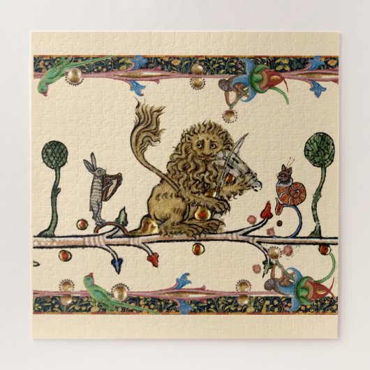 中世バイオリニストの獅子を作る獣 ジグソーパズル (横)