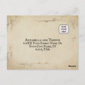 中世パーチメントワックスシールおとぎ話ウェディングRSVP ポストカード (裏面)