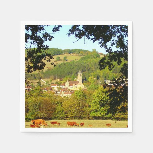 中世ビレッジオブプラザック紙ナプキンス スタンダードカクテルナプキン (正面)