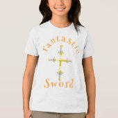 中世ファンタジーの黄金の剣 子供用 トライブレンドＴシャツ (正面)